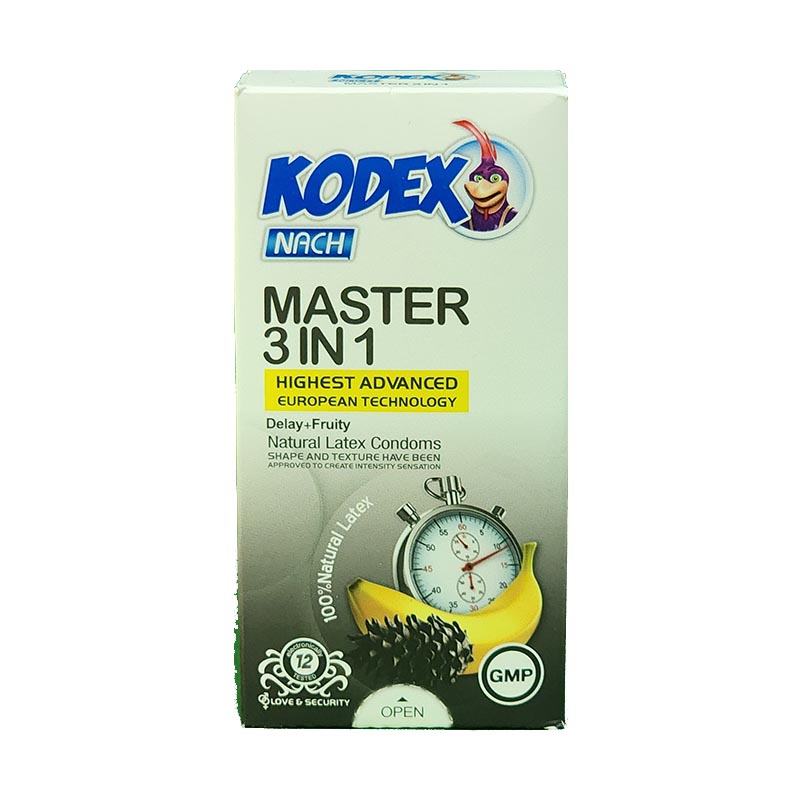 کاندوم تاخیری کدکس مدل Master 3 In 1 بسته 12 عددی - تصویر 1
