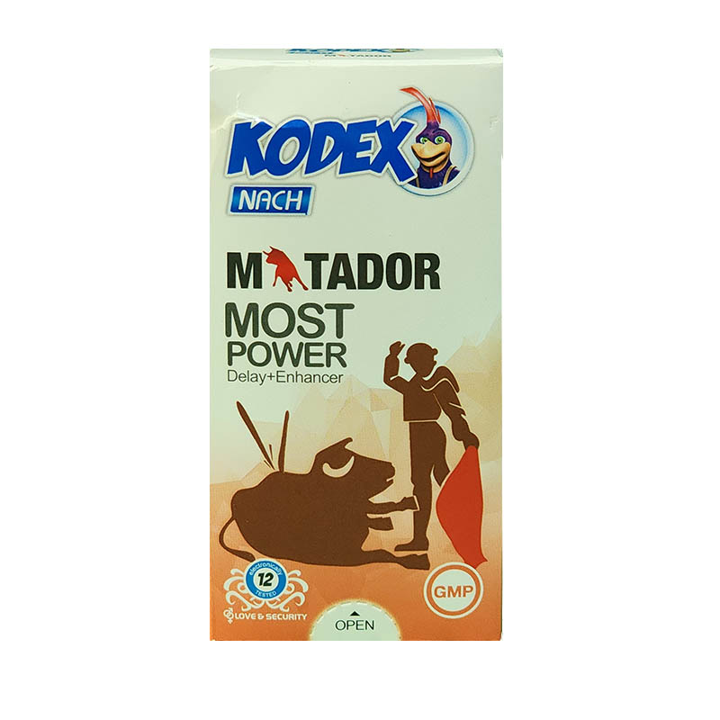 کاندوم تقویت‌کننده و تاخیری کدکس مدل Matador ترکیب تحریک و کنترل بسته 12 عددی